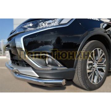Защита передняя двойная d57-d42 РусСталь для Mitsubishi Outlander 2015-2018