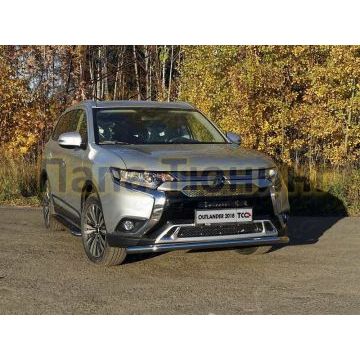 Защита переднего бампера 60 мм для Mitsubishi Outlander 2018- Защита переднего бампера 60 мм для Mitsubishi Outlander 2018-