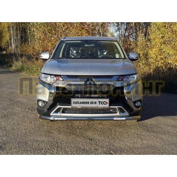 Защита переднего бампера с ДХО 60 мм для Mitsubishi Outlander 2018- Защита переднего бампера с ДХО 60 мм для Mitsubishi Outlander 2018-