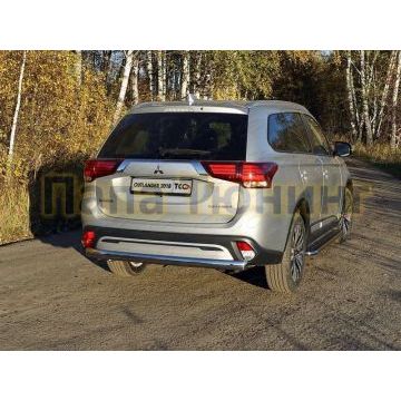 Защита заднего бампера овальная 75х42 мм для Mitsubishi Outlander 2018- Защита заднего бампера овальная 75х42 мм для Mitsubishi Outlander 2018-