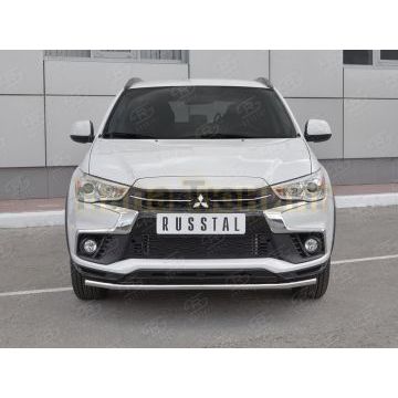 Защита переднего бампера секции d42 для Mitsubishi ASX 2017-2020