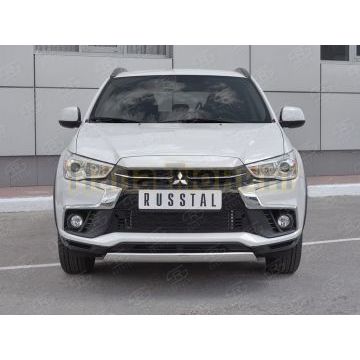 Защита передняя овальная дуга 75х42 мм для Mitsubishi ASX 2017-2020