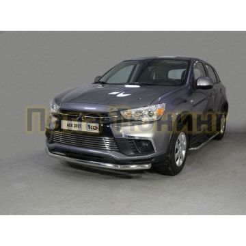 Защита переднего бампера 60 мм ТСС для Mitsubishi ASX 2017-