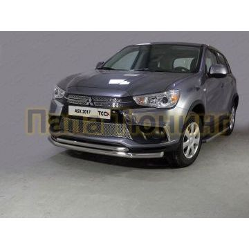 Защита передняя двойная 60-42 мм ТСС для Mitsubishi ASX 2017-