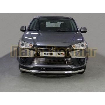 Защита переднего бампера с ДХО 60 мм ТСС для Mitsubishi ASX 2017-