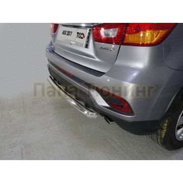 Защита заднего бампера 60 мм ТСС для Mitsubishi ASX 2017-