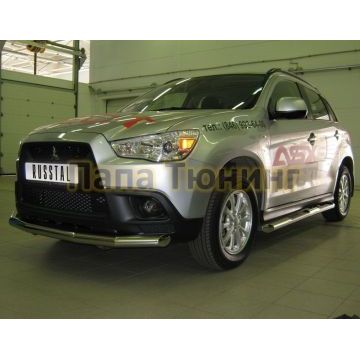 Защита переднего бампера d57 РусСталь для Mitsubishi ASX 2010-2013