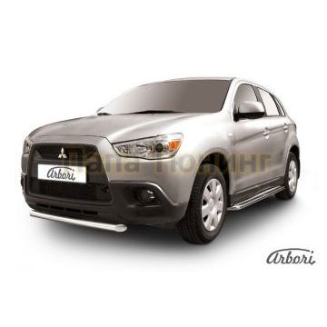 Защита передняя короткая 57 мм Slitkoff для Mitsubishi ASX 2010-2013 Защита передняя короткая 57 мм Slitkoff для Mitsubishi ASX 2010-2013