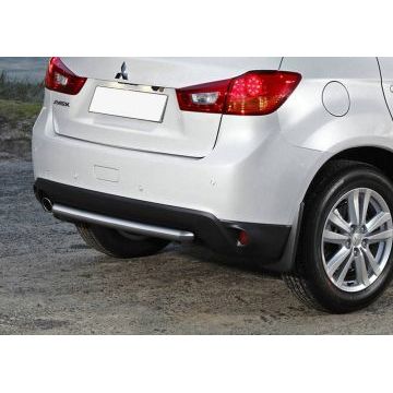 Защита заднего бампера короткая 57 мм Rival для Mitsubishi ASX 2010-2016