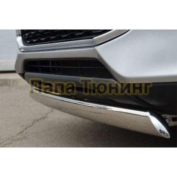 Защита передняя овальная 75х42 мм РусСталь для Mitsubishi ASX 2013-2016