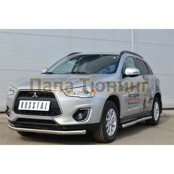 Защита переднего бампера d57 РусСталь для Mitsubishi ASX 2013-2016