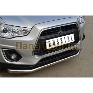 Защита переднего бампера d57 РусСталь для Mitsubishi ASX 2013-2016