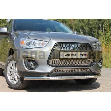Защита переднего бампера с ДХО 60 мм ТСС для Mitsubishi ASX 2013-2016