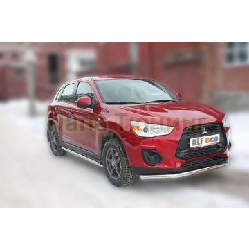 Защита переднего бампера 60 мм ALFeco для Mitsubishi ASX 2013-2016