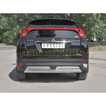 Защита заднего бампера овальная 75х42 мм дуга для Mitsubishi Eclipse Cross 2018-