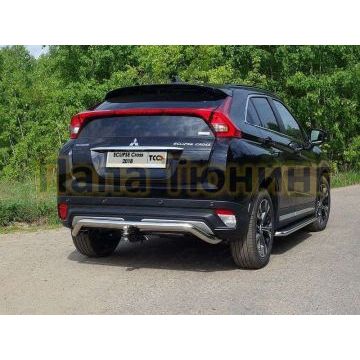 Защита заднего бампера 60 мм ТСС для Mitsubishi Eclipse Cross 2018-