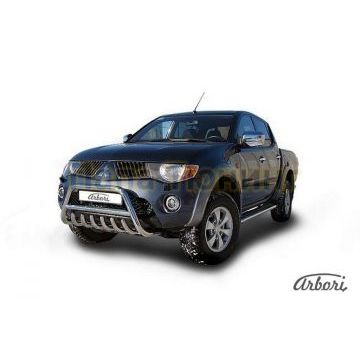 Кенгурин низкий с клыками 57 мм Slitkoff для Mitsubishi L200 2006-2015