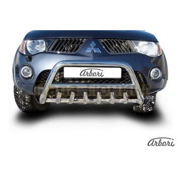 Кенгурин низкий с клыками 76 мм Slitkoff для Mitsubishi L200 2006-2015