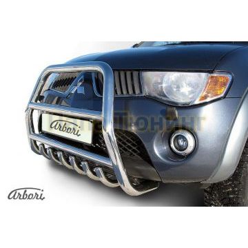 Кенгурин высокий с клыками 76 мм Slitkoff для Mitsubishi L200 2006-2015