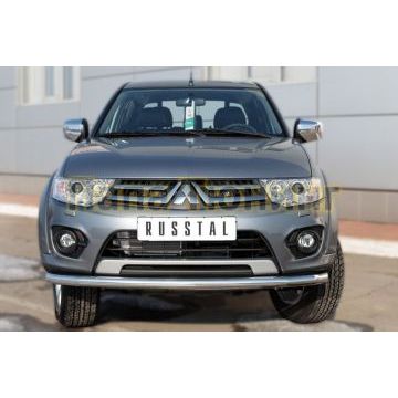 Защита переднего бампера d57 РусСталь для Mitsubishi L200 2014-2015