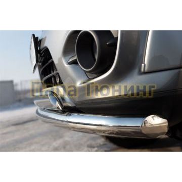 Защита передняя двойная 63-75х42 мм РусСталь для Mitsubishi L200 2014-2015