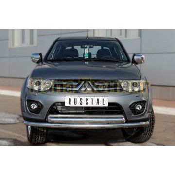 Защита передняя двойная d57-d57 РусСталь для Mitsubishi L200 2014-2015