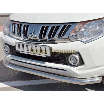 Защита переднего бампера d57 РусСталь для Mitsubishi L200 2015-2019