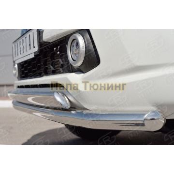 Защита передняя двойная 63-75х42 мм РусСталь для Mitsubishi L200 2015-2019