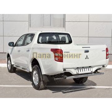 Защита заднего бампера с проступью d120хd60 мм РусСталь для Mitsubishi L200 2015-2019
