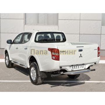 Защита заднего бампера с алюминиевым с листом d57 вариант 2 РусСталь для Mitsubishi L200 2015-2019