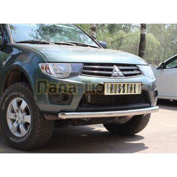 Защита переднего бампера d76 РусСталь для Mitsubishi L200 2010-2013