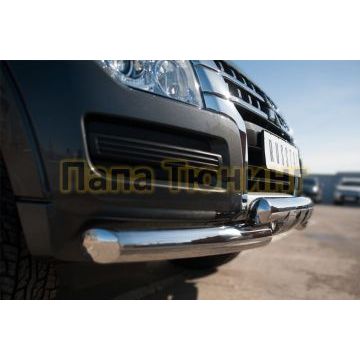 Защита передняя двойная с клыками 76-d76 РусСталь для Mitsubishi Pajero IV 2014-