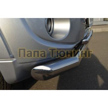 Защита передняя двойная d76-d42 РусСталь для Mitsubishi Pajero IV 2011-2014