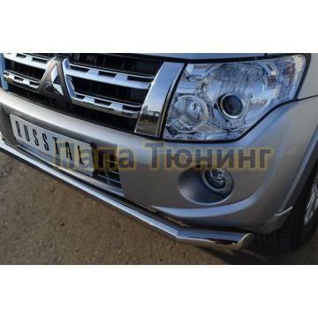 Защита переднего бампера d57 РусСталь для Mitsubishi Pajero IV 2011-2014