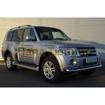 Защита переднего бампера d76 РусСталь для Mitsubishi Pajero IV 2011-2014