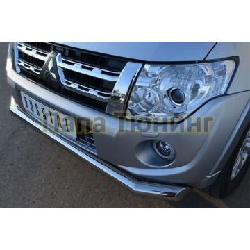 Защита переднего бампера d76 РусСталь для Mitsubishi Pajero IV 2011-2014
