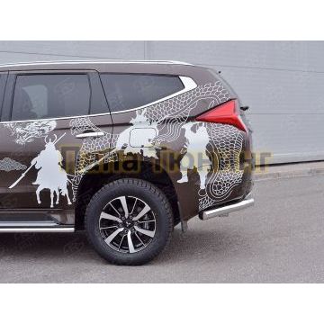 Защита заднего бампера с уголками d76 РусСталь для Mitsubishi Pajero Sport 2016-2021