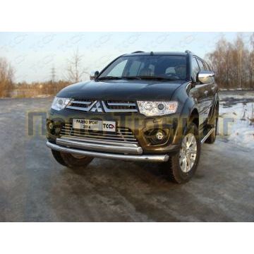 Защита передняя двойная 76/75 мм ТСС для Mitsubishi Pajero Sport 2013-2016 Защита передняя двойная 76/75 мм ТСС для Mitsubishi Pajero Sport 2013-2016