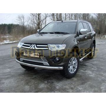 Защита передняя овальная 75х42 мм ТСС для Mitsubishi Pajero Sport 2013-2016 Защита передняя овальная 75х42 мм ТСС для Mitsubishi Pajero Sport 2013-2016