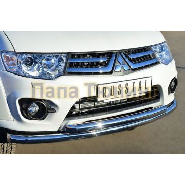 Защита передняя двойная d57-d57 РусСталь для Mitsubishi Pajero Sport 2013-2016