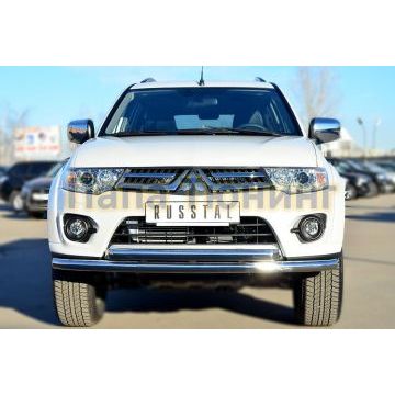 Защита передняя двойная d57-d57 РусСталь для Mitsubishi Pajero Sport 2013-2016