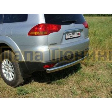 Защита заднего бампера овальная 75х42 мм ТСС для Mitsubishi Pajero Sport 2008-2013 Защита заднего бампера овальная 75х42 мм ТСС для Mitsubishi Pajero Sport 2008-2013