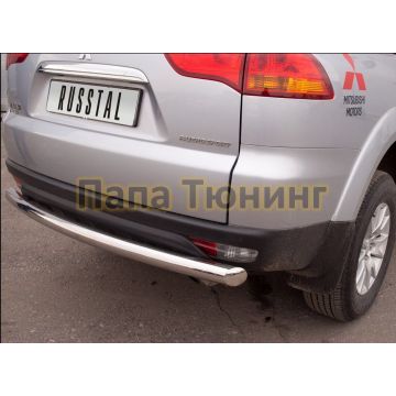 Защита заднего бампера d76 РусСталь для Mitsubishi Pajero Sport 2008-2013