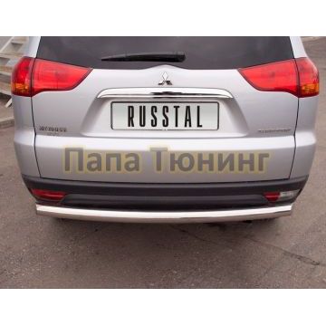 Защита заднего бампера d76 РусСталь для Mitsubishi Pajero Sport 2008-2013