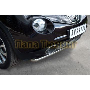 Защита переднего бампера d57 РусСталь для Nissan Juke 2010-