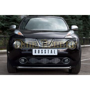 Защита переднего бампера d57 РусСталь для Nissan Juke 2010-