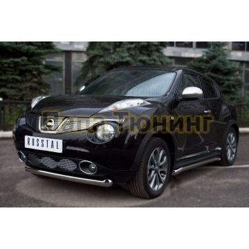 Защита переднего бампера d76 РусСталь для Nissan Juke 2010-