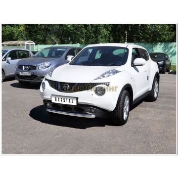 Защита переднего бампера d57 РусСталь для Nissan Juke 2010-