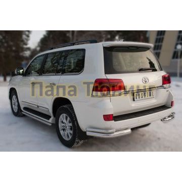 Защита задняя двойные уголки d76-d42 РусСталь для Toyota Land Cruiser 200 2015-