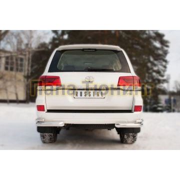 Защита задняя двойные уголки d76-d42 РусСталь для Toyota Land Cruiser 200 2015-